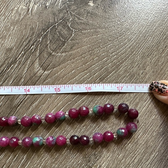 Elegant SS 36 Ruby Zoisite Beaded Necklace - Picture 6 of 6